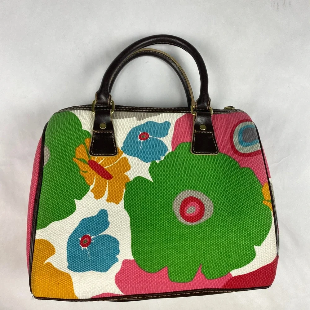 Vintage Victoria's Secret Canvas Satchel Purse Floral